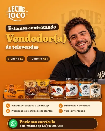 Vaga de vendedor interno