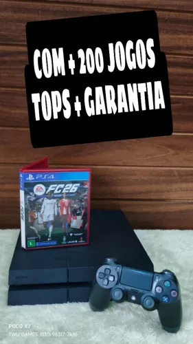 PlayStation 4 + de 200 jogos tops