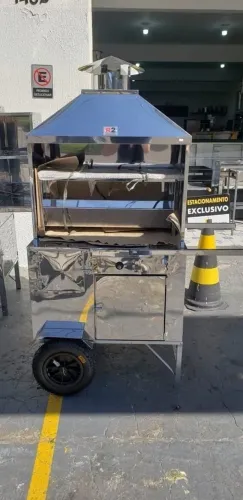 CARRINHO DE CHURRASCO INOX!! CHURRASQUEIRA DE 80CM *NOVO*