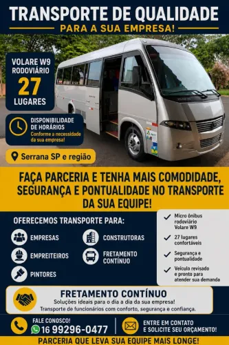 Locação, viagens, fretamento