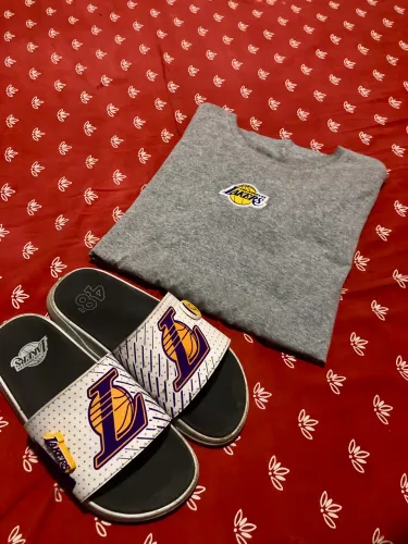 Kit NBA Lakers blusa + chinelo original 