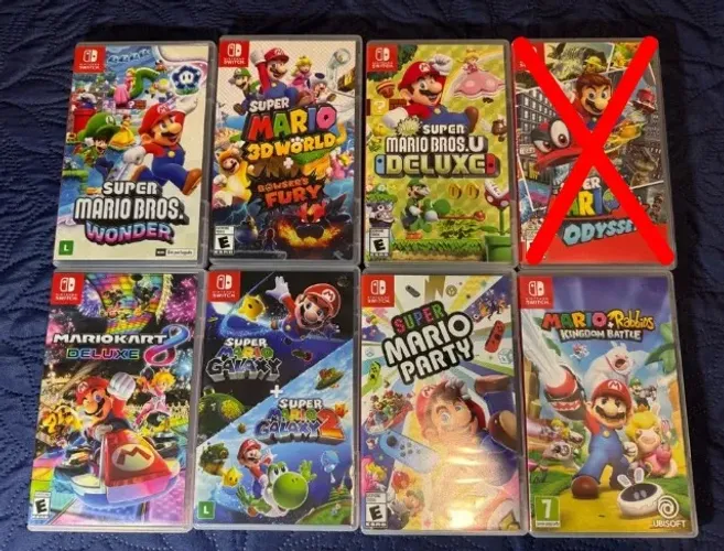 Jogos Mario Nintendo Switch 1 e 2