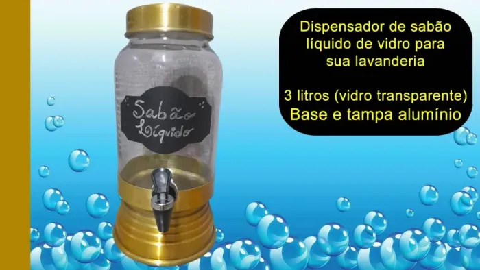 dispensador de sabão líquido de vidro para sua lavanderia