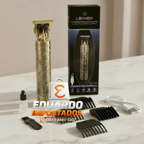 Maquininha de Acabamento Barbeador Elétrico, Cortar Cabelos Completo, Recarregável 