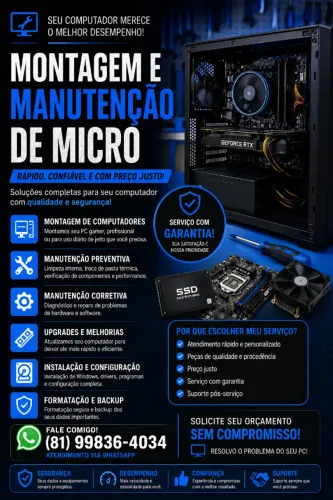 ? MONTAGEM E MANUTENÇÃO DE COMPUTADORES E NOTBOOKS