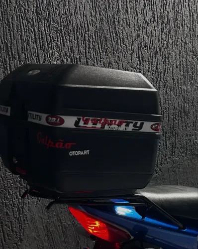 Baú para moto com suporte 