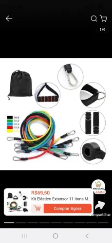 KIT ELÁSTICO PARA EXERCÍCIOS