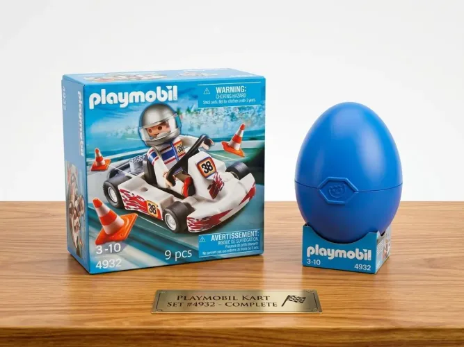 Playmobil importado Ovo Com boneco e carro de cart..