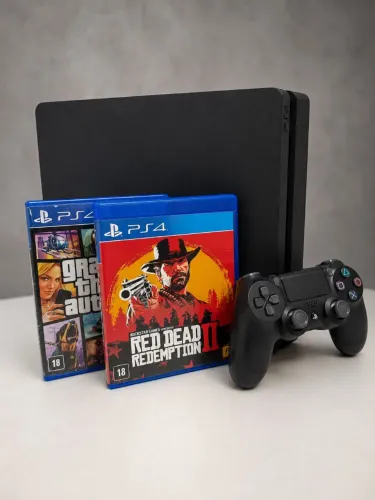 PS4 SLIM COMPLETO + JOGOS INCRÍVEIS em MÍDIA FÍSICA