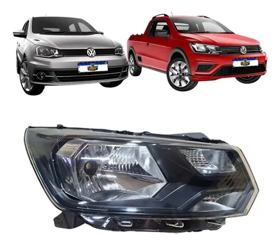 Farol Direito Gol Voyage Saveiro G8 2018 A 2022 Friso Preto Direito/passageiro