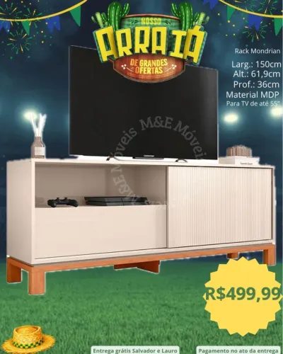Rack para tv de até 55 polegadas com entrega grátis 