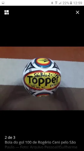 Bola Oficial do jogo entre Corinthians. X São Paulo jogo do centésimo gol do Rogério Ceni