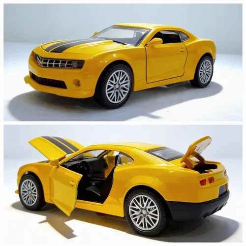 Carro de Brinquedo Coleção Miniatura de Metal Camaro Esportivo Fricção 1/36 Tamanho 13 cm