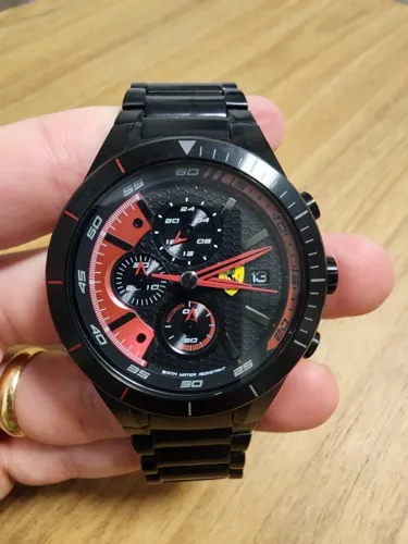 Relógio Preto Scuderia Ferrari Inox