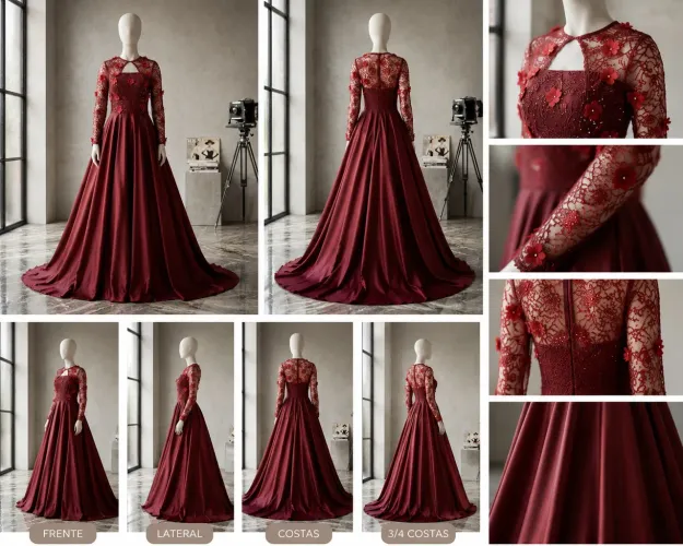 Vestido de Festa Premium Marsala | Ateliê