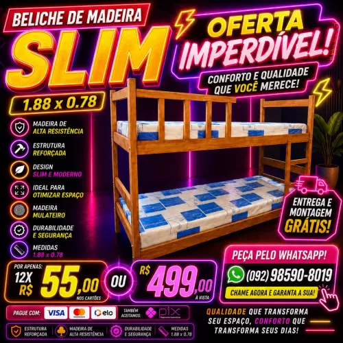 Beliche Woods Slim R$ 499,00 Ou 12X R$ 55,00