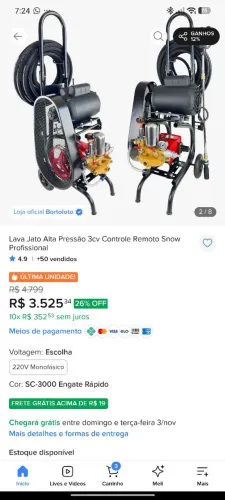 lavadora de alta pressão e alta vazão profissional
