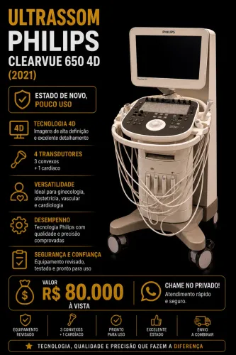 Ultrassom Philips ClearVue 650, ano 2021