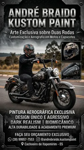 Pintura personalizada em capacetes, motos , etc