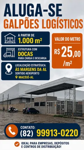 Alugamos galpão com doca