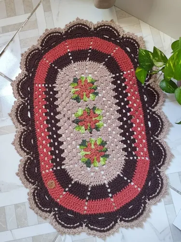 Tapete em crochê 66 x 47 