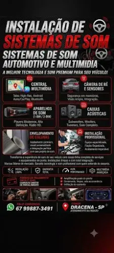 Instalação de Som Automotivo, Multimídia e Acessórios em Dracena - SP