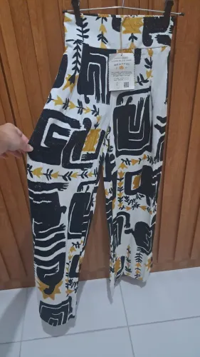 Calça pantalona estampada Incerti nova PP