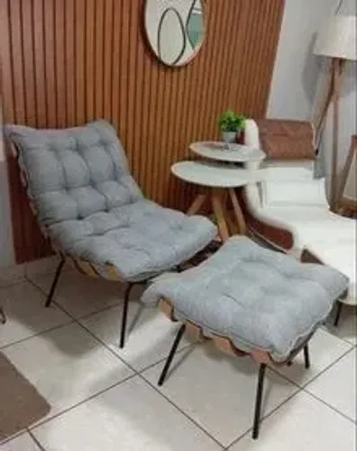 Poltrona Costela com Puff - (Entregamos)!