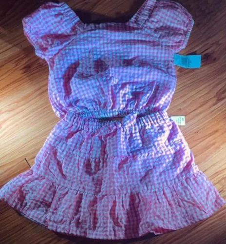 Conjunto xadrez Jessica Simpson tamanho 7-8 anos importado (Novo)