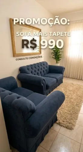 Desapego sofá 2 e 3 lugares mais tapete 1/60 por 2,0M