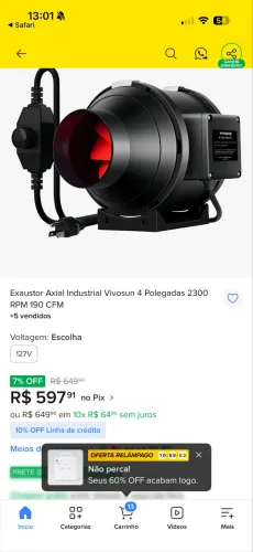 Exaustor Vivosun grow 4? cultivo estufa 