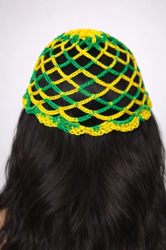 Headpiece de crochê - Touquinha de crochê - Praia carnaval festa