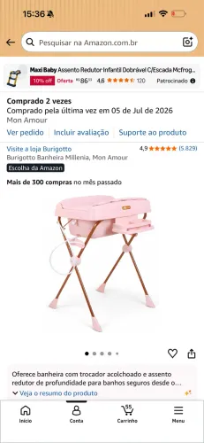 Banheira com trocador novo, lacrado na caixa