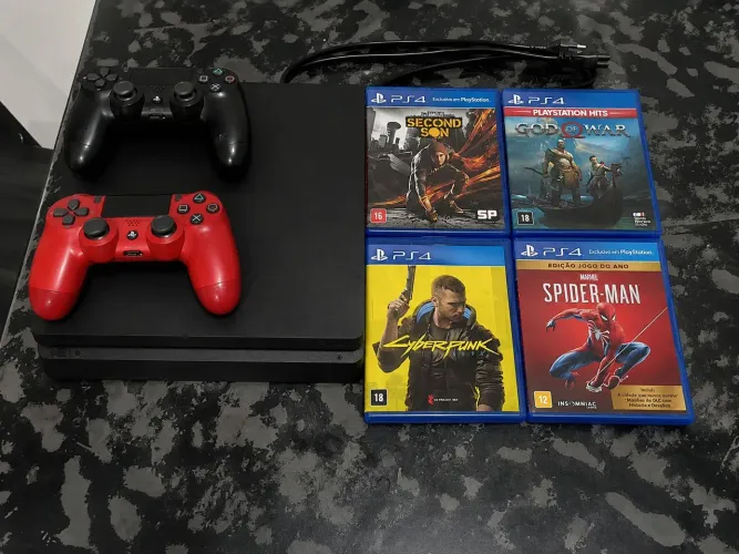 PS4 Slim Completo à venda! Vendo PS4 Slim em ótimo estado