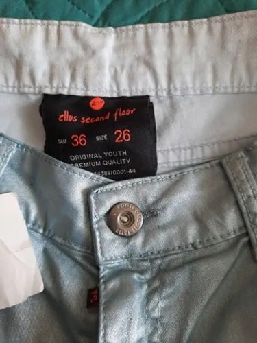 Shorts Ellus, azul metalizado. Tam.36. 45,0