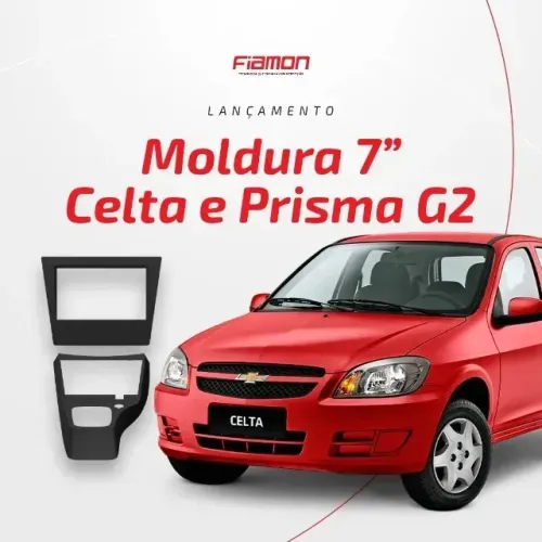 Moldura 2 Din Gm Celta e Prisma G2 - Preta - Fiamon