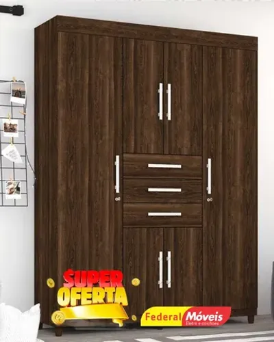 Guarda Roupa Casal 6 Portas 3 Gavetas Direto da Fabrica Fazemos Entrega