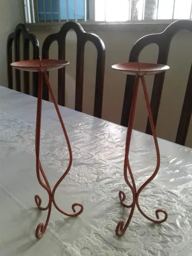 Castiçais em ferro. Retro elegancy, Raridade peça única.