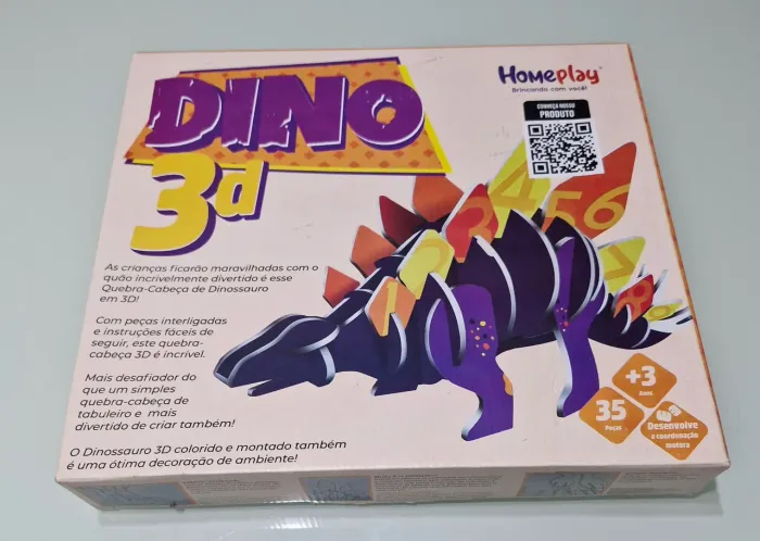 Quebra-cabeça Dinossauro 3D - Brinquedo Educativo