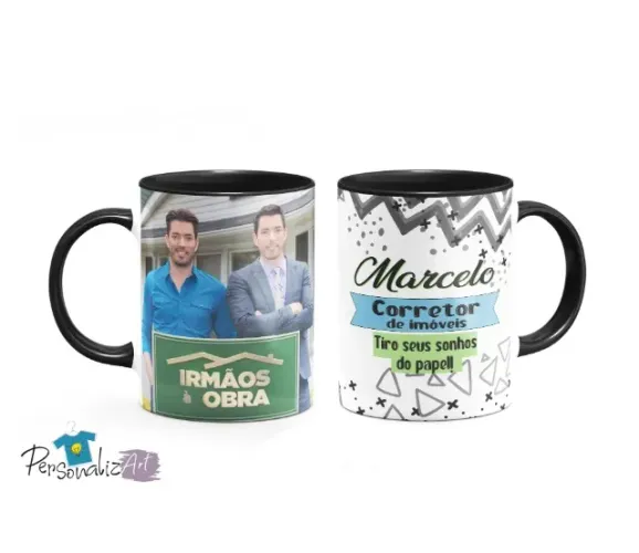 Caneca Interior e Alça colorida Personalizada