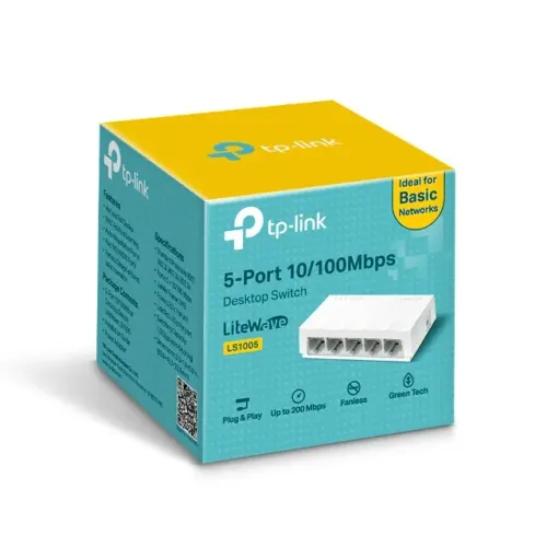 Switch 5 Portas Rj45 Tp-link Litewave Ls1005 Fast 10/100 Mbps