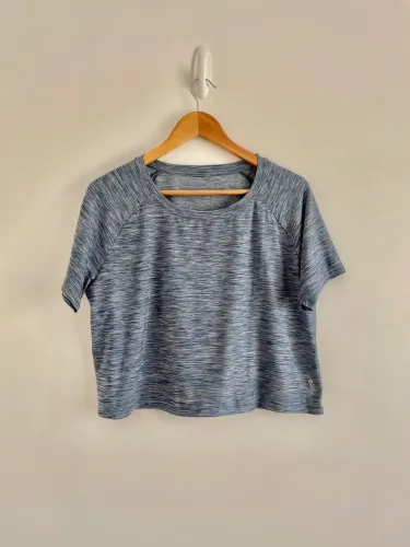 Cropped fitness G azul mescla da Oxer