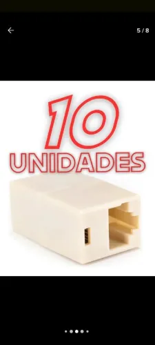 Kit 10 Adaptadores Emenda RJ 45 Rede Cat 5e Conector Fêmea 