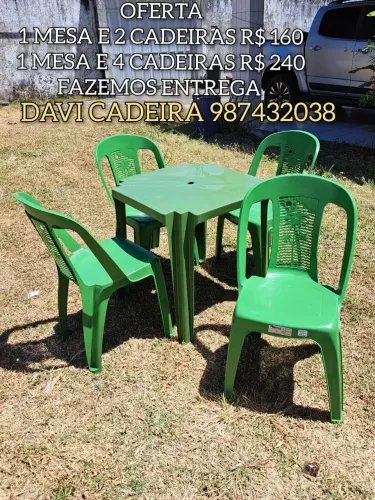 MESA (COM CADEIRAS) A9M . YZ.A ENTREGA 5X YY7X. PLASTICO HOJE