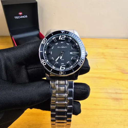 Relógio Technos Racer 46mm prata 