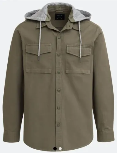 Camisa Blue steel em Sarja com Capuz Verde GG..