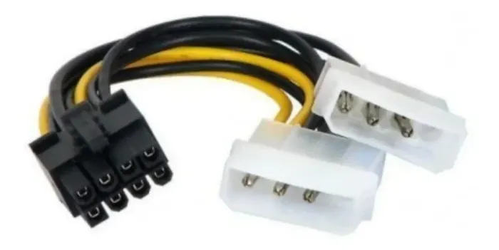 Cabo Adaptador de Energia Pci-ex 8 Pinos 2 Ide Molex Fonte placa de vídeo