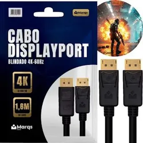 Cabo DisplayPort Blindado 4K 60Hz Marqs 1.8M