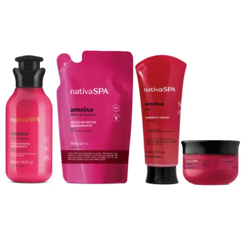 Kit Combo Nativa Spa Ameixa Hidratante + Refil + Óleo em Creme + Sabonete Líquido