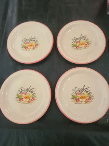 Jogo de 6 pratos de cerâmica Spaghetti